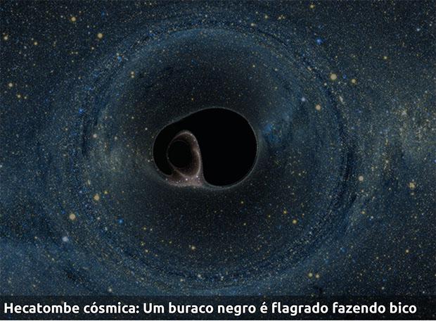 Hecatombe cósmica: Buraco Negro é flagrado fazendo bico.